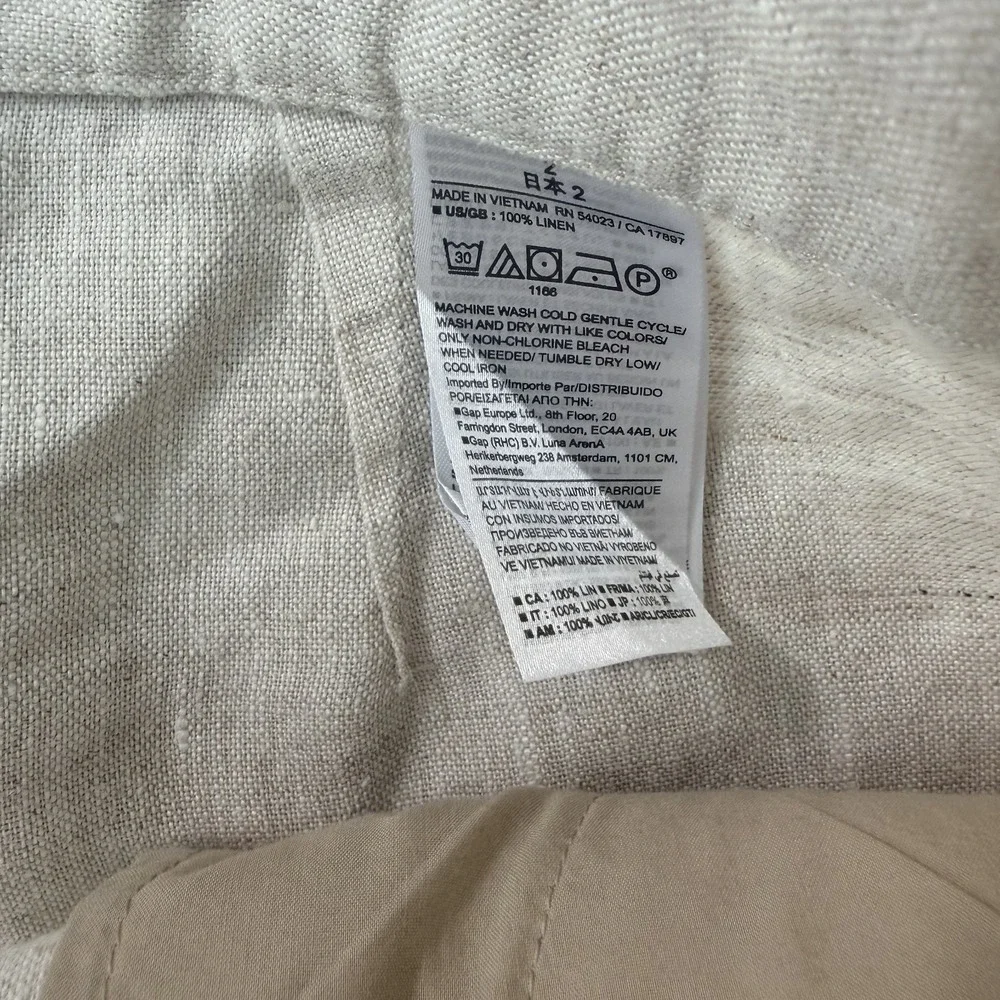 Banana Republic High Rise Slim Ankle 100% Linen Trousers 2 Minimalist NWOT $110